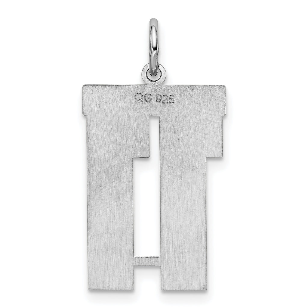 Sterling Silver Rhodium-plated Large Satin Number 11 Charm