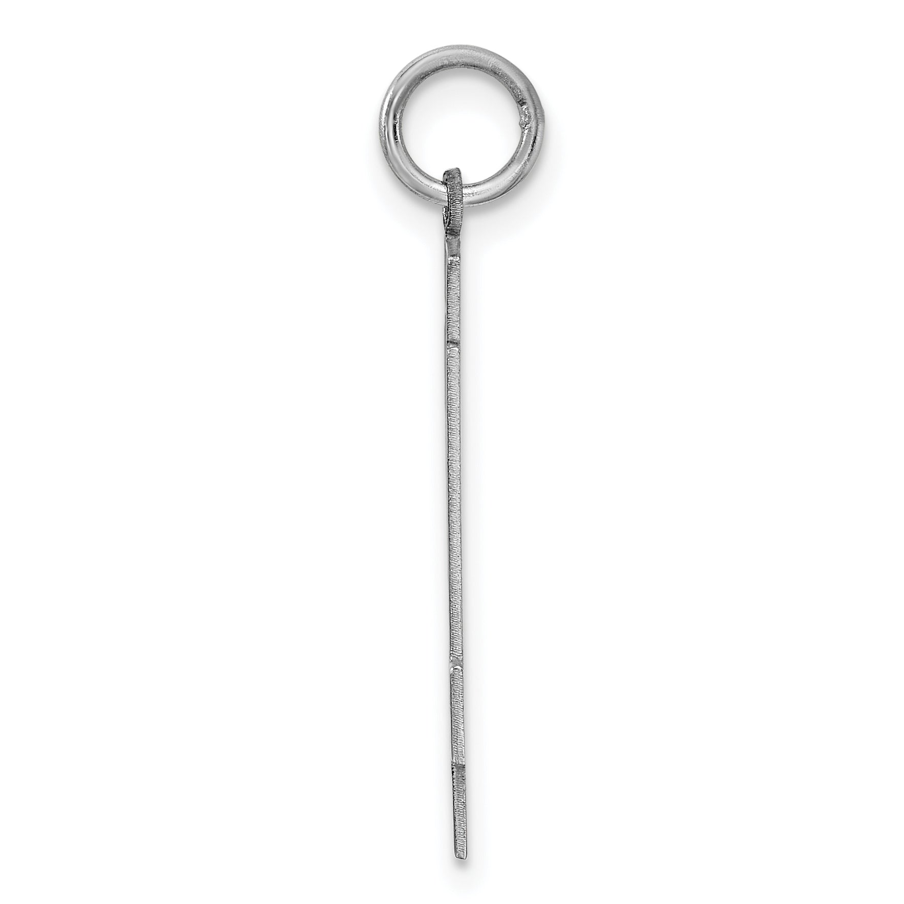 Sterling Silver Rhodium-plated Large Satin Number 14 Charm Secondary image