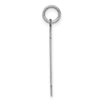 Sterling Silver Rhodium-plated Large Satin Number 14 Charm