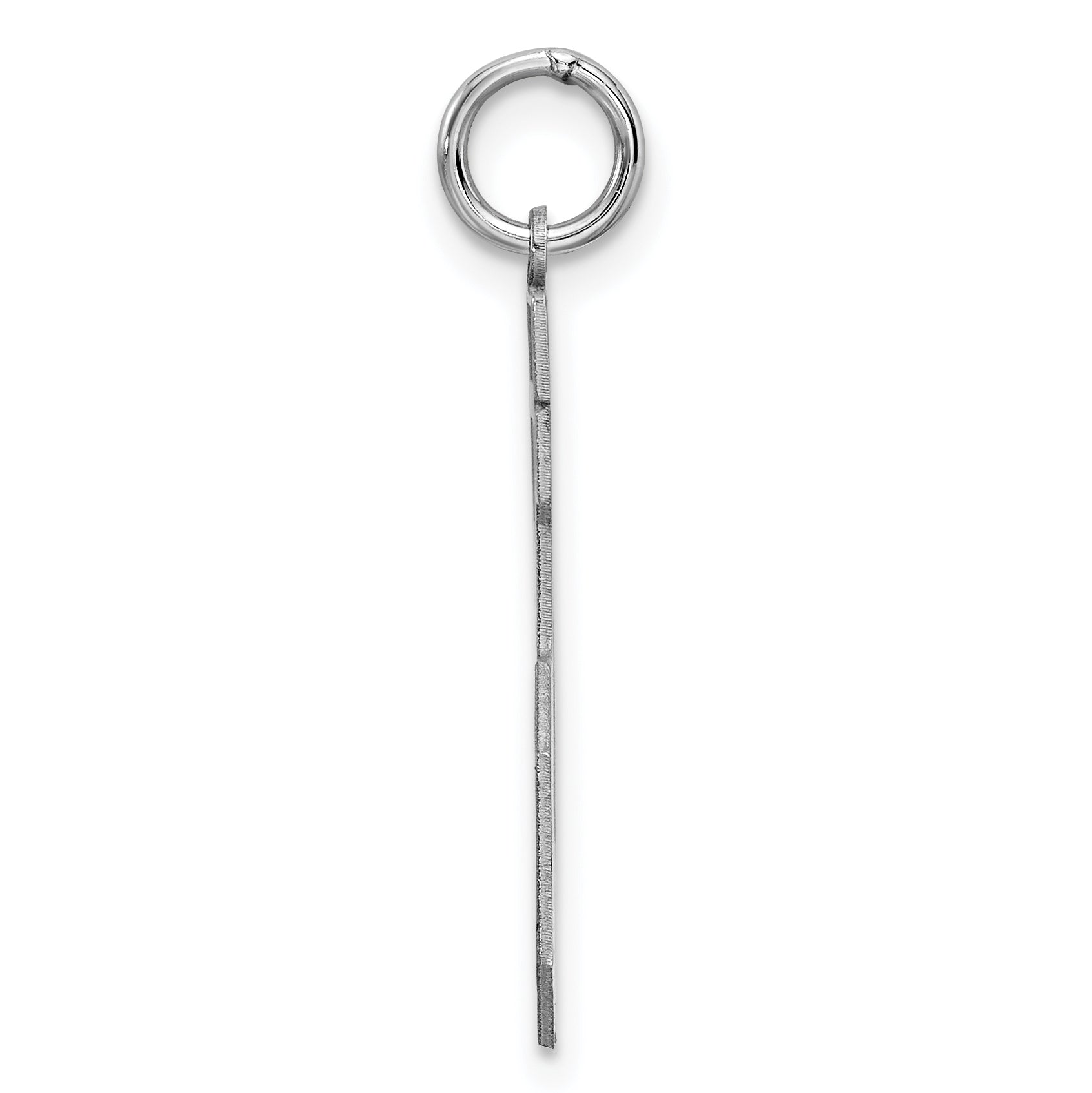 Sterling Silver Rhodium-plated Large Satin Number 15 Charm