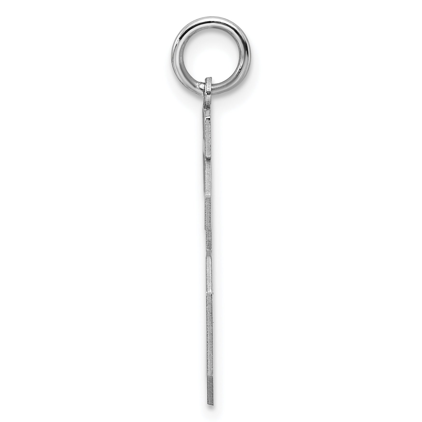 Sterling Silver Rhodium-plated Large Satin Number 16 Charm