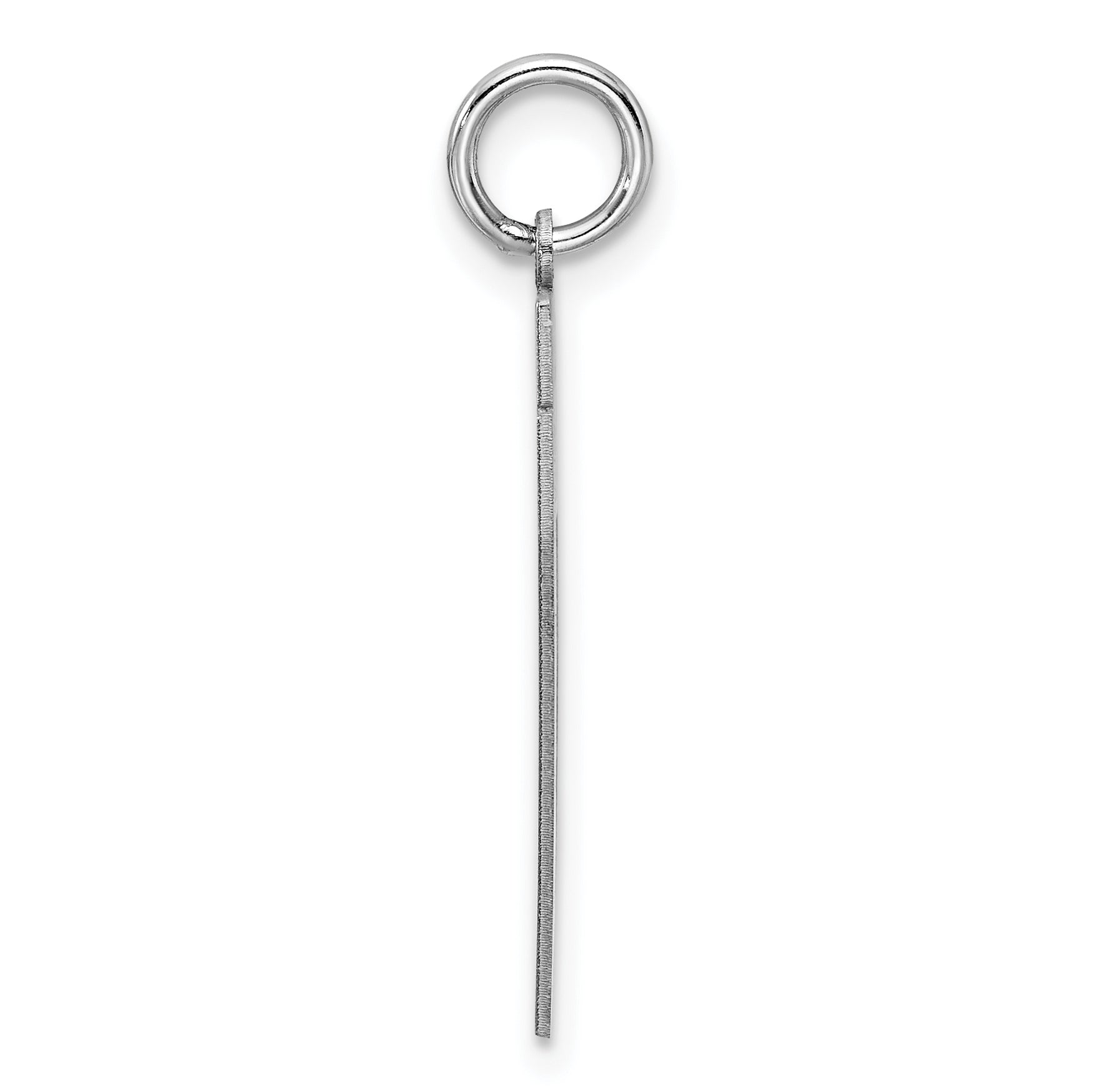 Sterling Silver Rhodium-plated Large Satin Number 17 Charm Secondary image