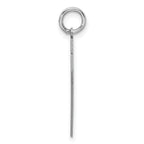 Sterling Silver Rhodium-plated Large Satin Number 17 Charm