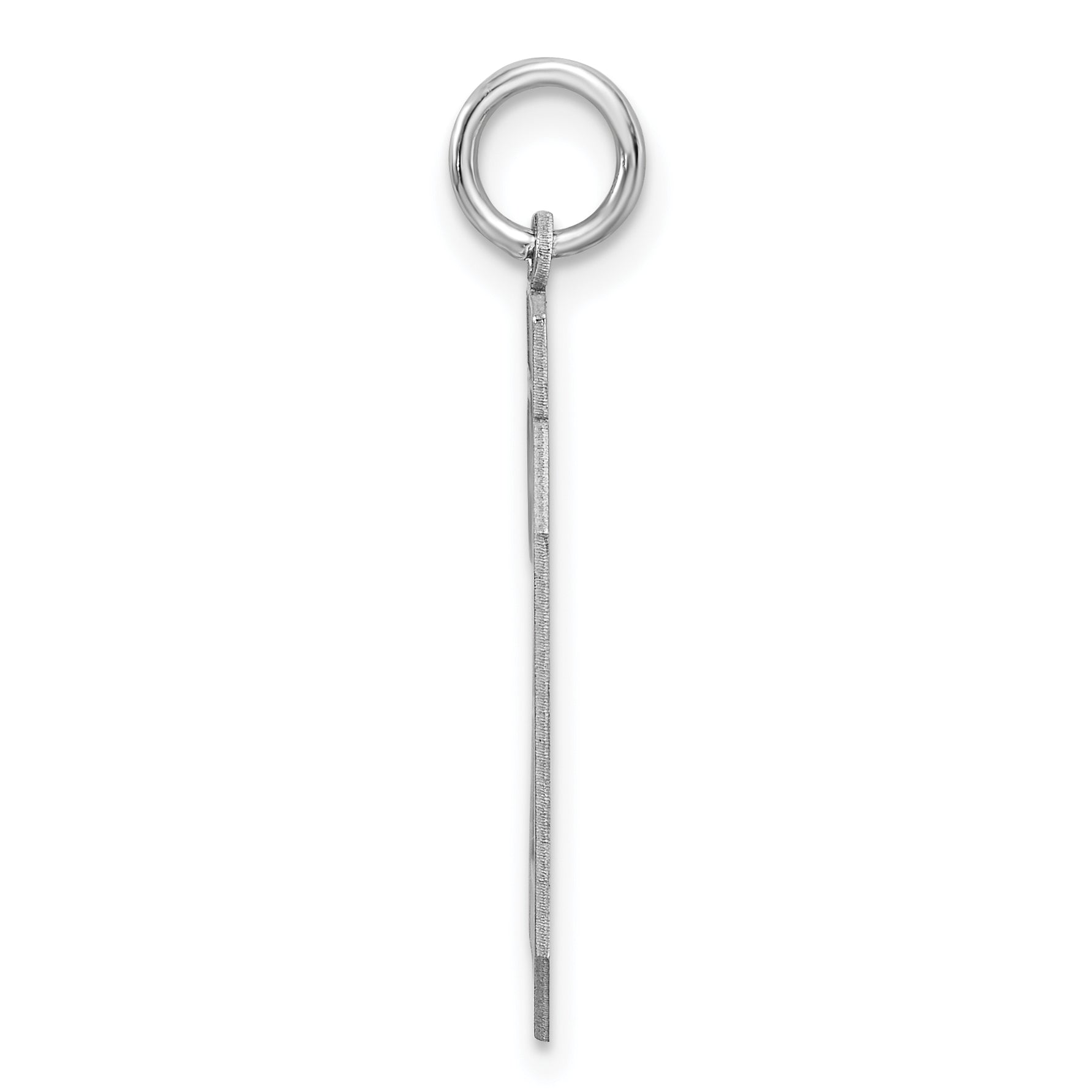 Sterling Silver Rhodium-plated Large Satin Number 20 Charm Secondary image