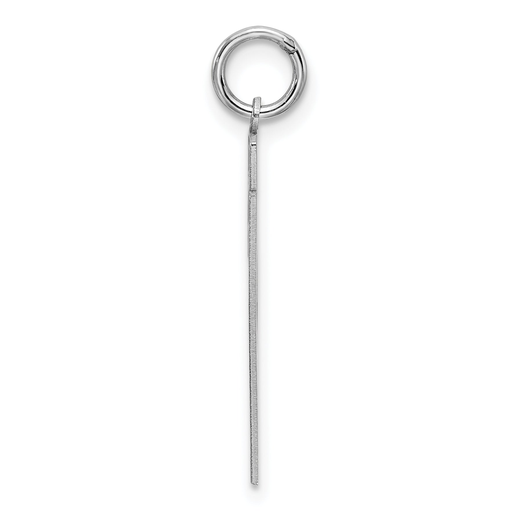 Sterling Silver Rhodium-plated Large Satin Number 21 Charm Secondary image