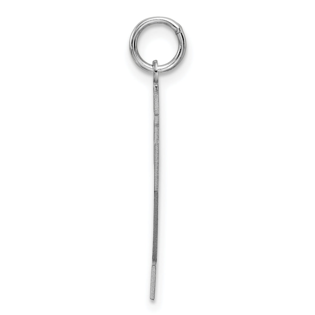 Sterling Silver Rhodium-plated Large Satin Number 22 Charm