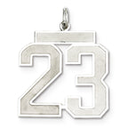 Sterling Silver/Rhodium-plated Satin Number 23 Charm