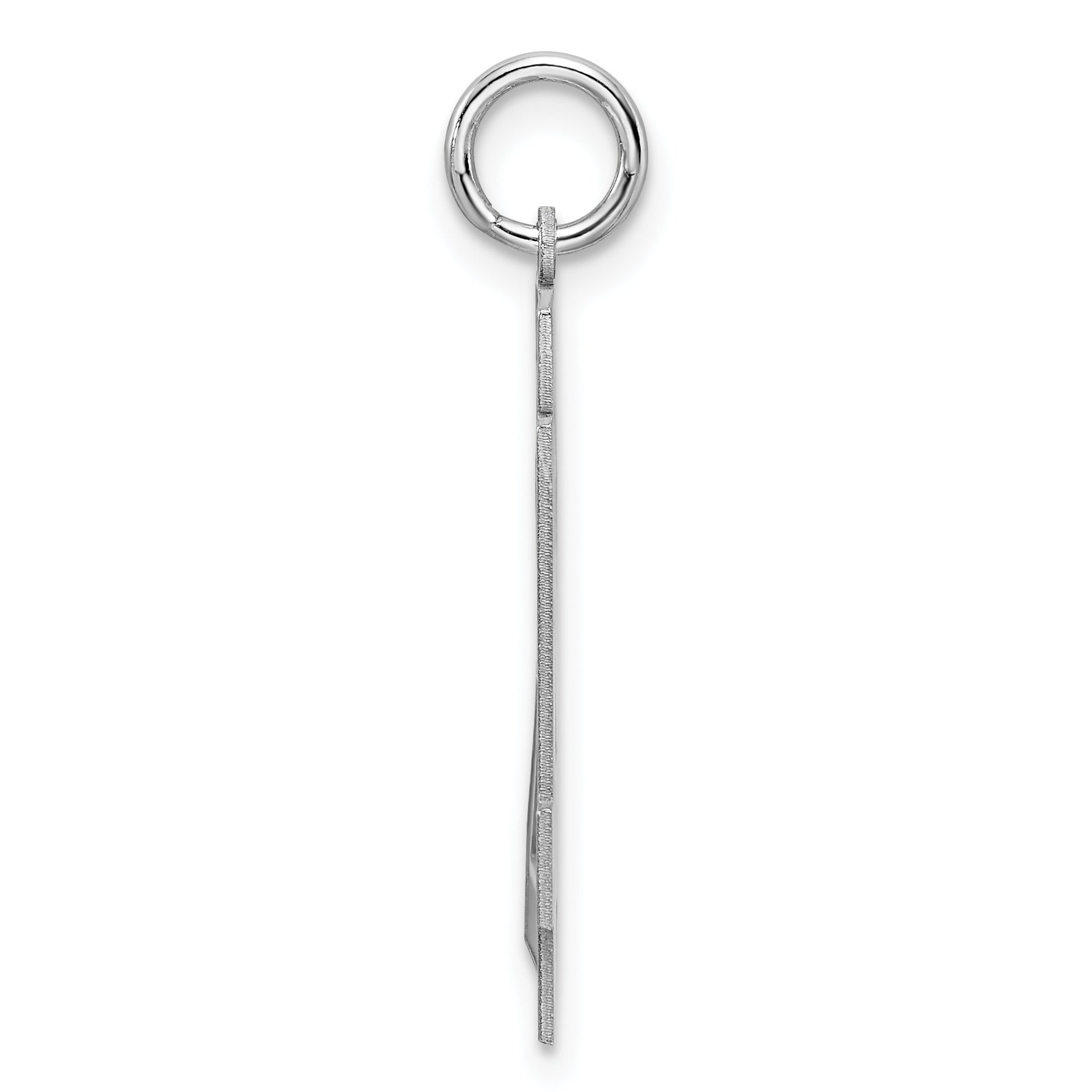 Sterling Silver Rhodium-plated Large Satin Number 24 Charm Secondary image