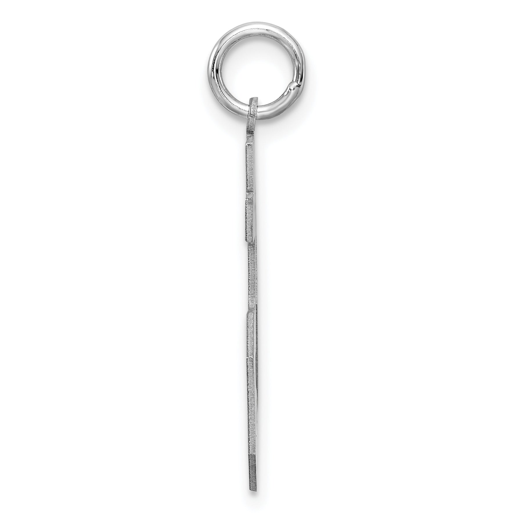 Sterling Silver Rhodium-plated Large Satin Number 25 Charm Secondary image