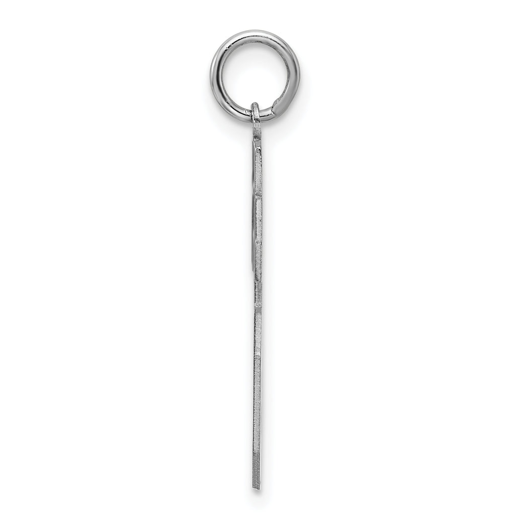 Sterling Silver Rhodium-plated Large Satin Number 26 Charm