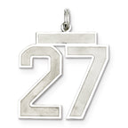 Sterling Silver/Rhodium-plated Satin Number 27 Charm