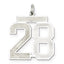 Sterling Silver/Rhodium-plated Satin Number 28 Charm