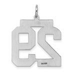 Sterling Silver Rhodium-plated Large Satin Number 29 Charm