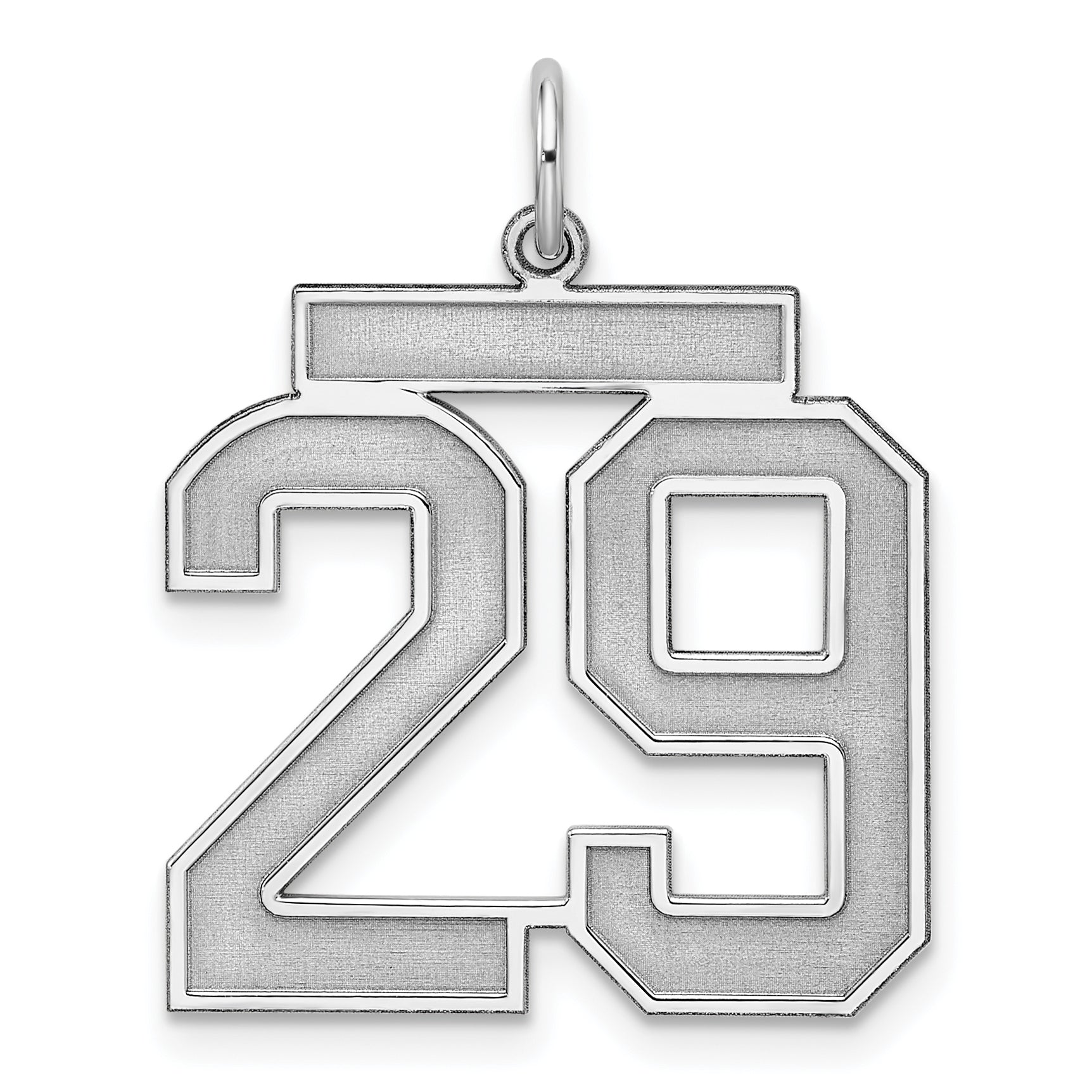 Sterling Silver/Rhodium-plated Satin Number 29 Charm Main image
