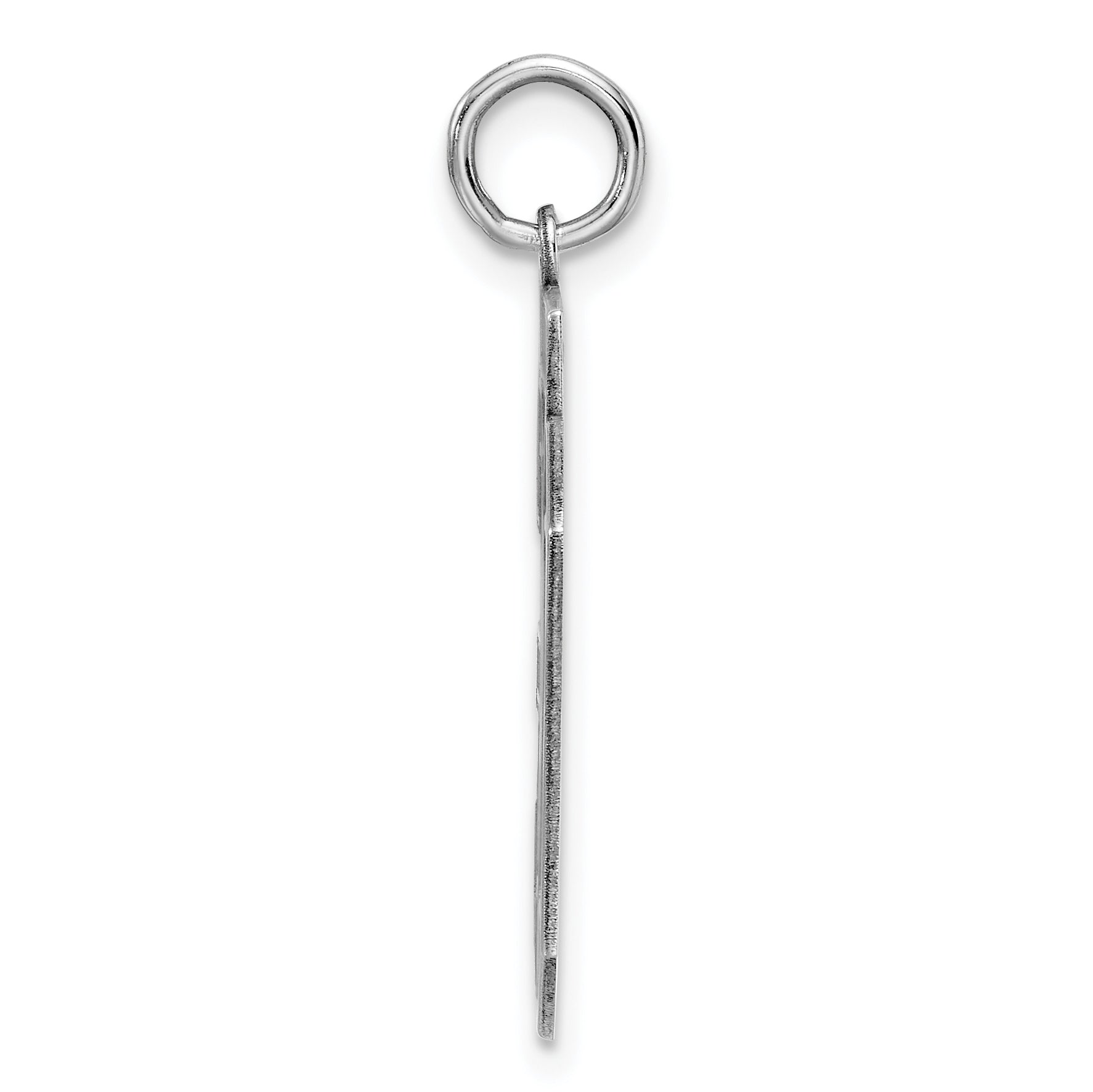 Sterling Silver Rhodium-plated Large Satin Number 30 Charm