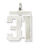 Sterling Silver/Rhodium-plated Satin Number 31 Charm
