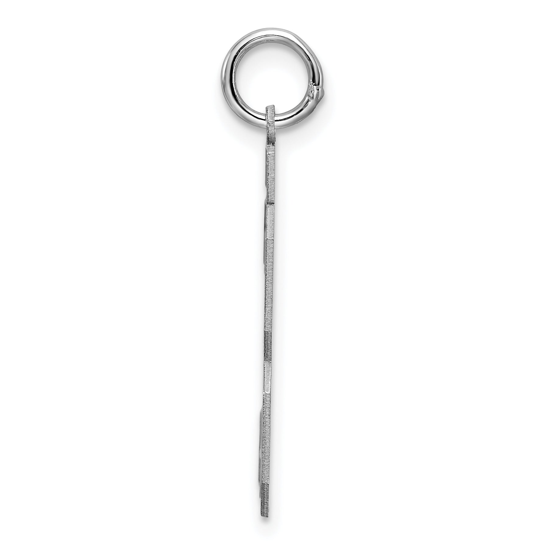 Sterling Silver Rhodium-plated Large Satin Number 33 Charm