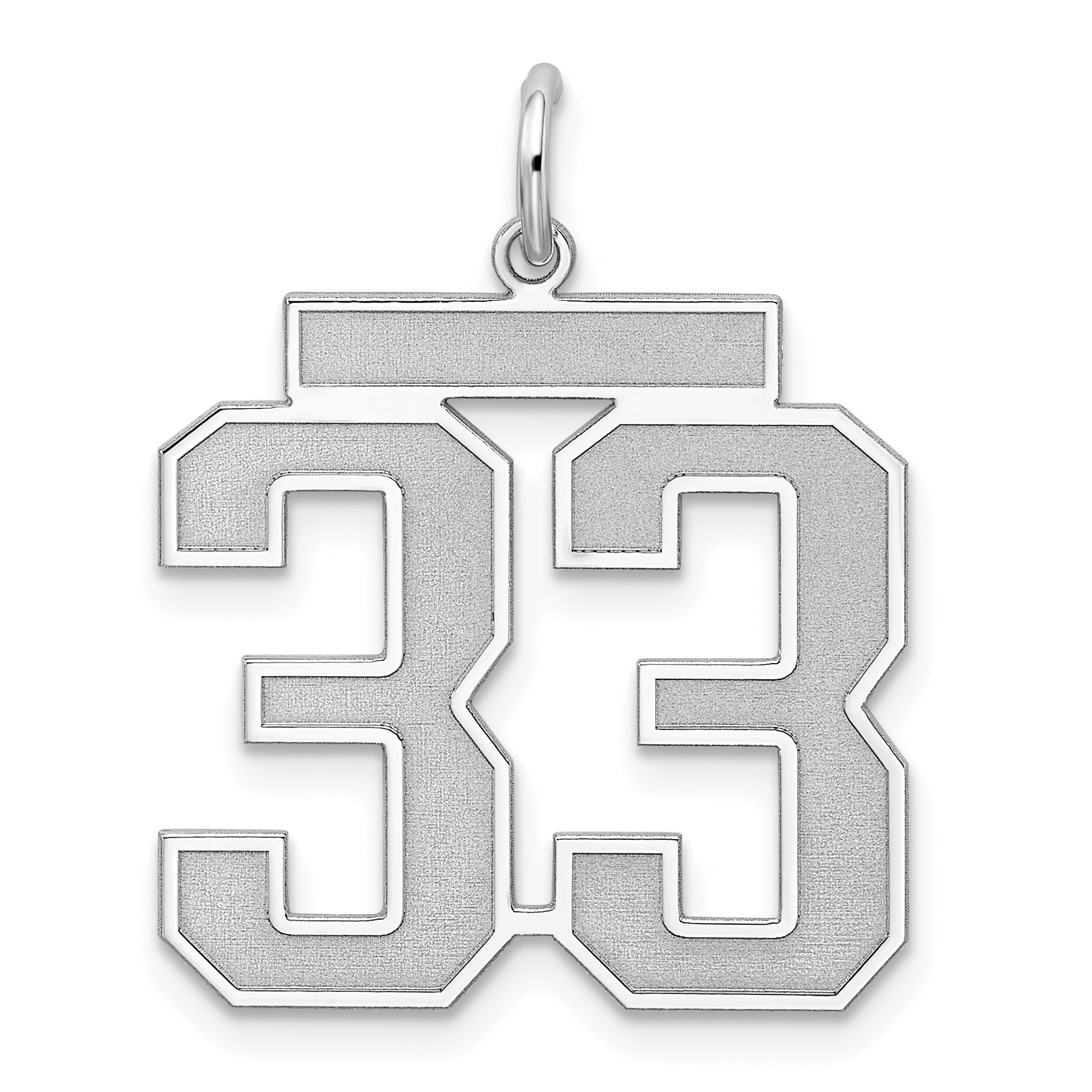 Sterling Silver/Rhodium-plated Satin Number 33 Charm Main image