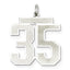 Sterling Silver/Rhodium-plated Satin Number 35 Charm