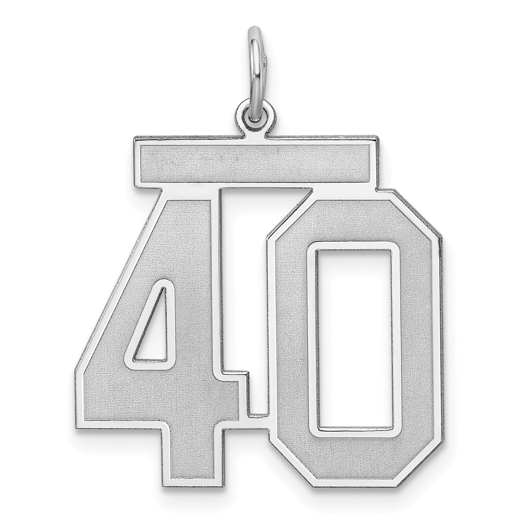 Sterling Silver/Rhodium-plated Satin Number 40 Charm Main image