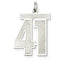 Sterling Silver/Rhodium-plated Satin Number 41 Charm