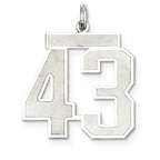 Sterling Silver/Rhodium-plated Satin Number 43 Charm