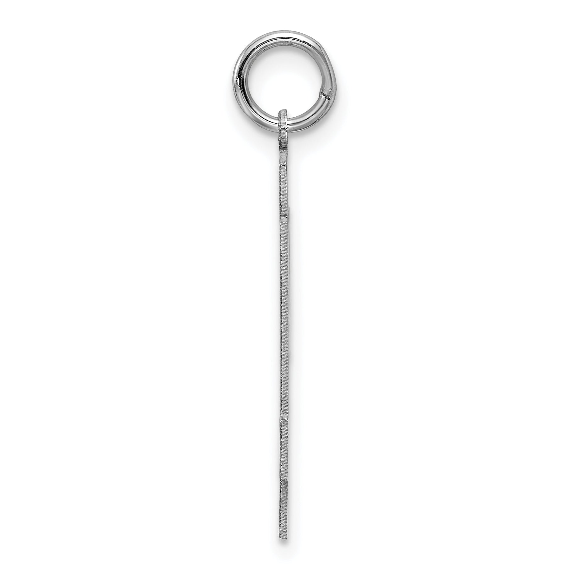 Sterling Silver Rhodium-plated Large Satin Number 44 Charm Secondary image