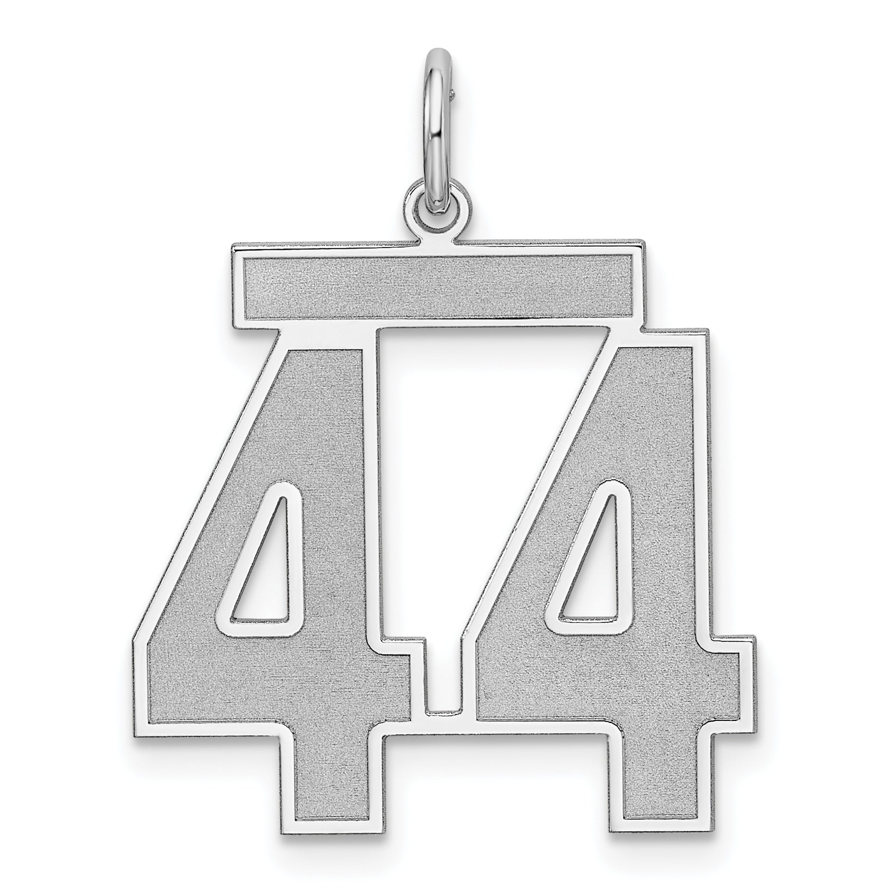 Sterling Silver/Rhodium-plated Satin Number 44 Charm Main image