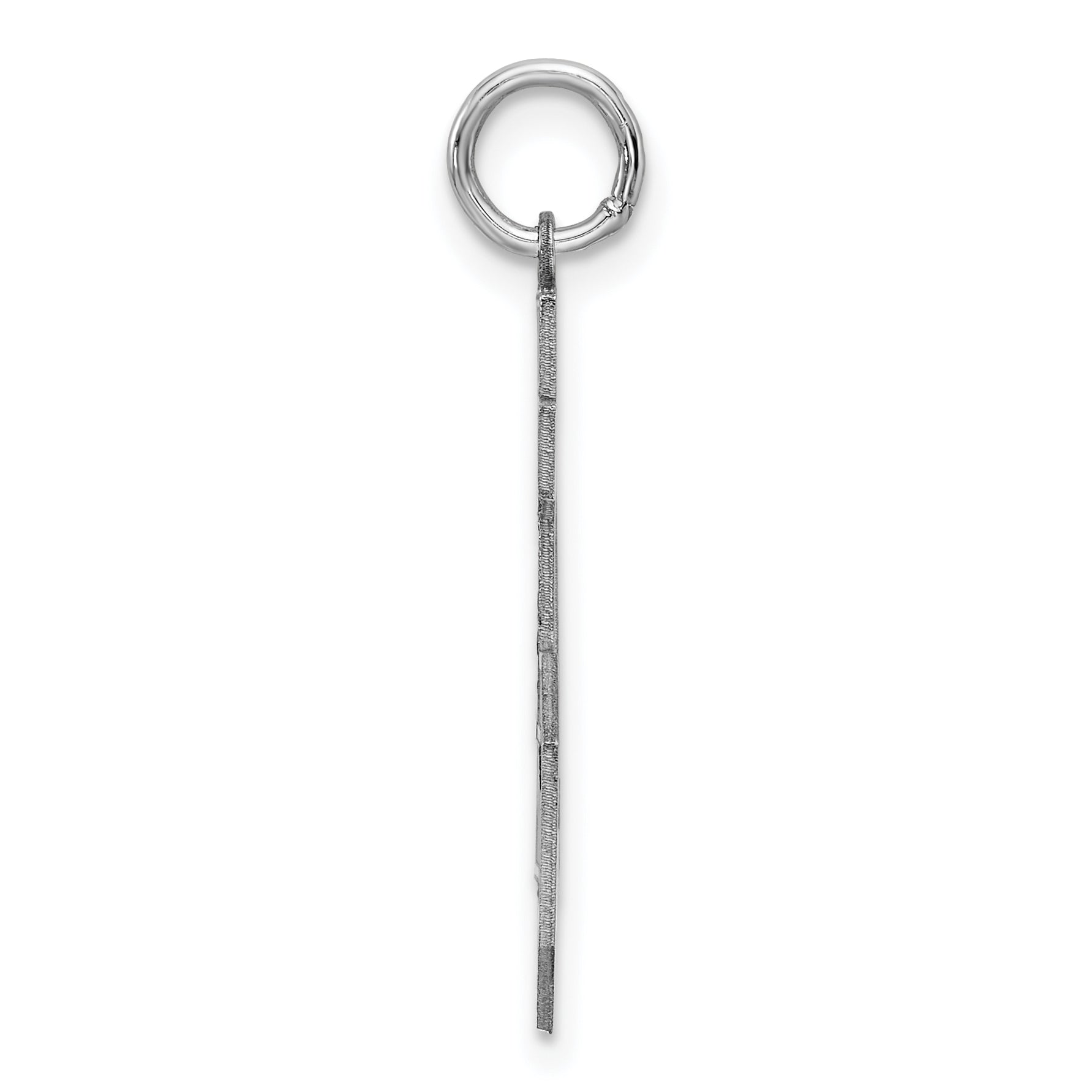 Sterling Silver Rhodium-plated Large Satin Number 45 Charm Secondary image