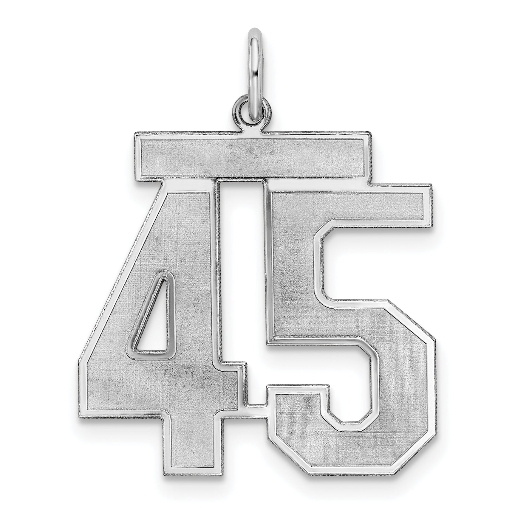 Sterling Silver/Rhodium-plated Satin Number 45 Charm Main image