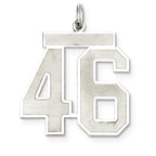 Sterling Silver/Rhodium-plated Satin Number 46 Charm