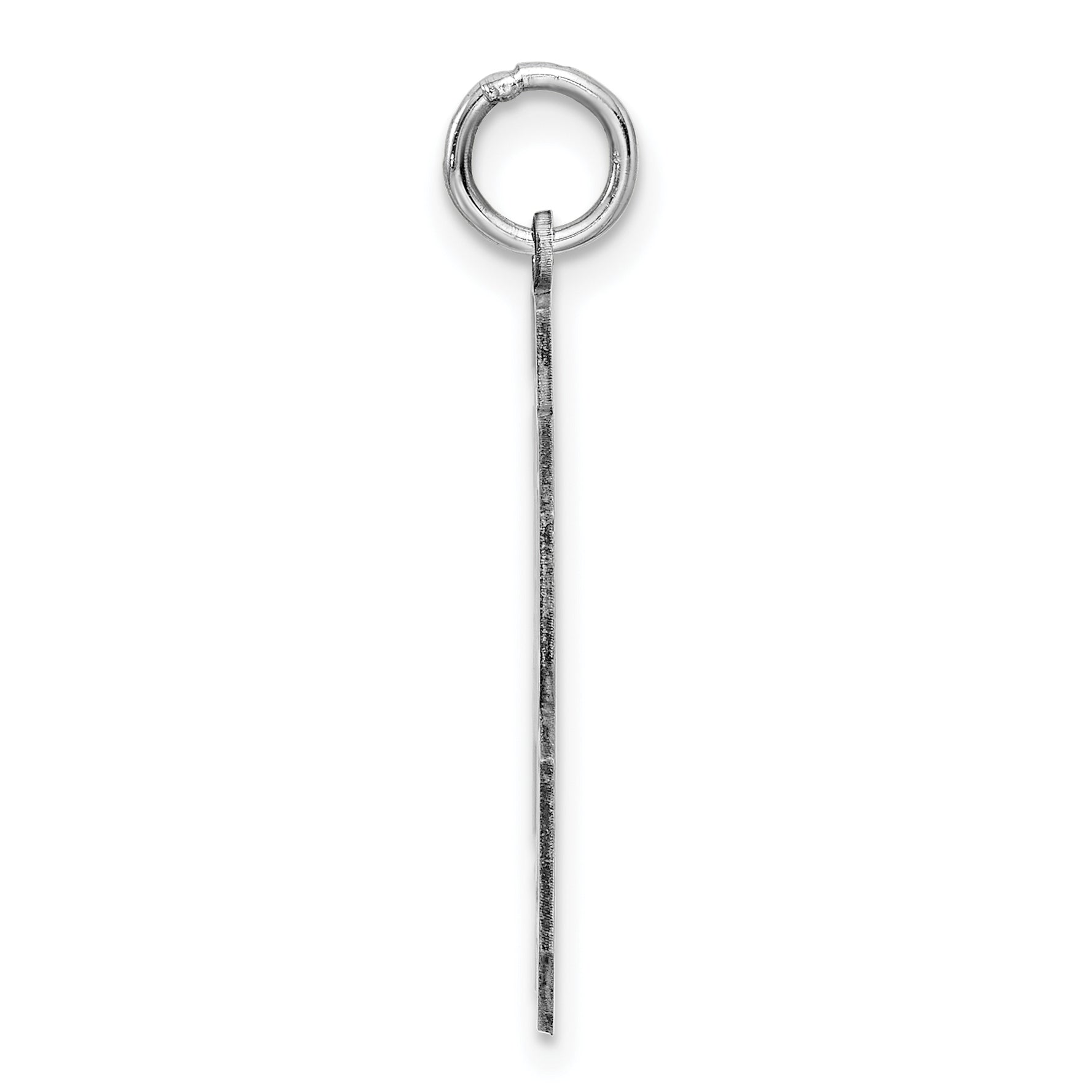 Sterling Silver Rhodium-plated Large Satin Number 48 Charm