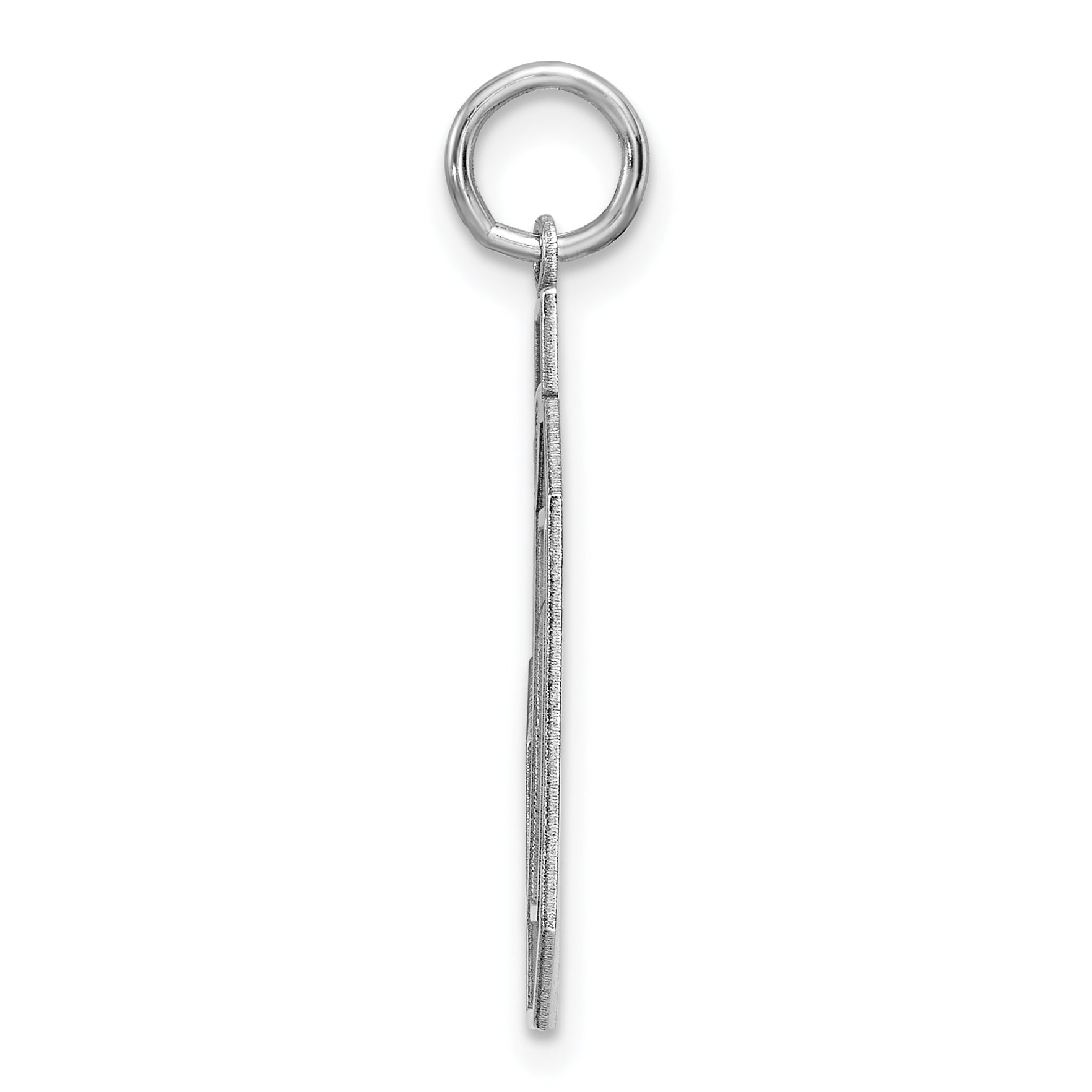 Sterling Silver Rhodium-plated Large Satin Number 50 Charm Secondary image