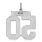 Sterling Silver Rhodium-plated Large Satin Number 50 Charm