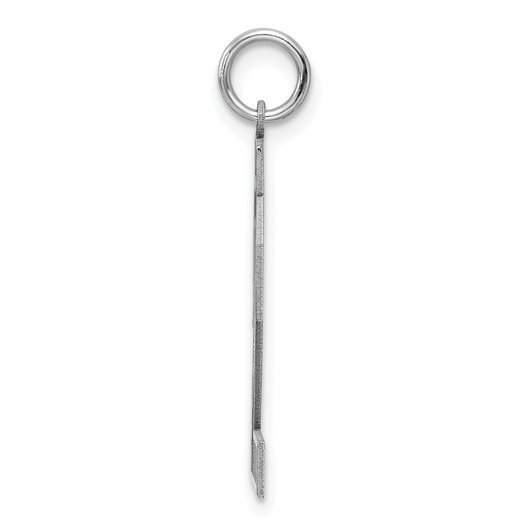 Sterling Silver Rhodium-plated Large Satin Number 52 Charm Secondary image