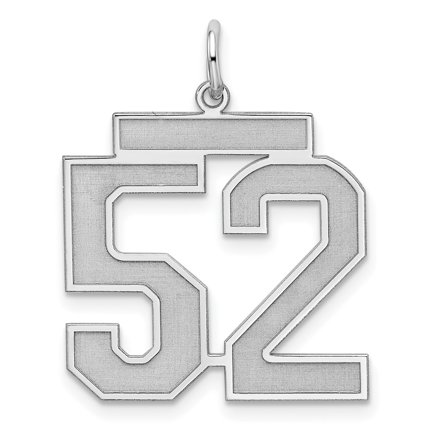 Sterling Silver/Rhodium-plated Satin Number 52 Charm Main image