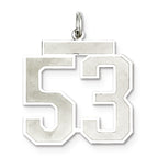 Sterling Silver/Rhodium-plated Satin Number 53 Charm