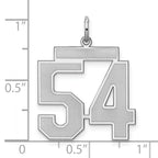 Sterling Silver Rhodium-plated Large Satin Number 54 Charm