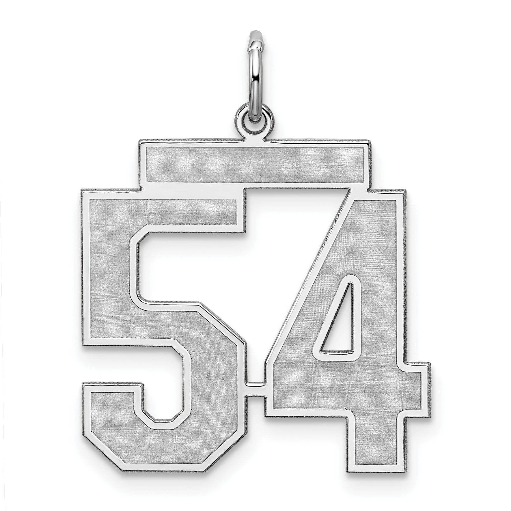 Sterling Silver/Rhodium-plated Satin Number 54 Charm Main image