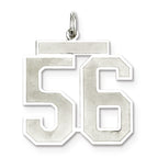 Sterling Silver/Rhodium-plated Satin Number 56 Charm