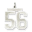 Sterling Silver/Rhodium-plated Satin Number 56 Charm