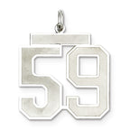 Sterling Silver/Rhodium-plated Satin Number 59 Charm