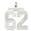 Sterling Silver/Rhodium-plated Satin Number 62 Charm