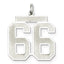 Sterling Silver/Rhodium-plated Satin Number 66 Charm