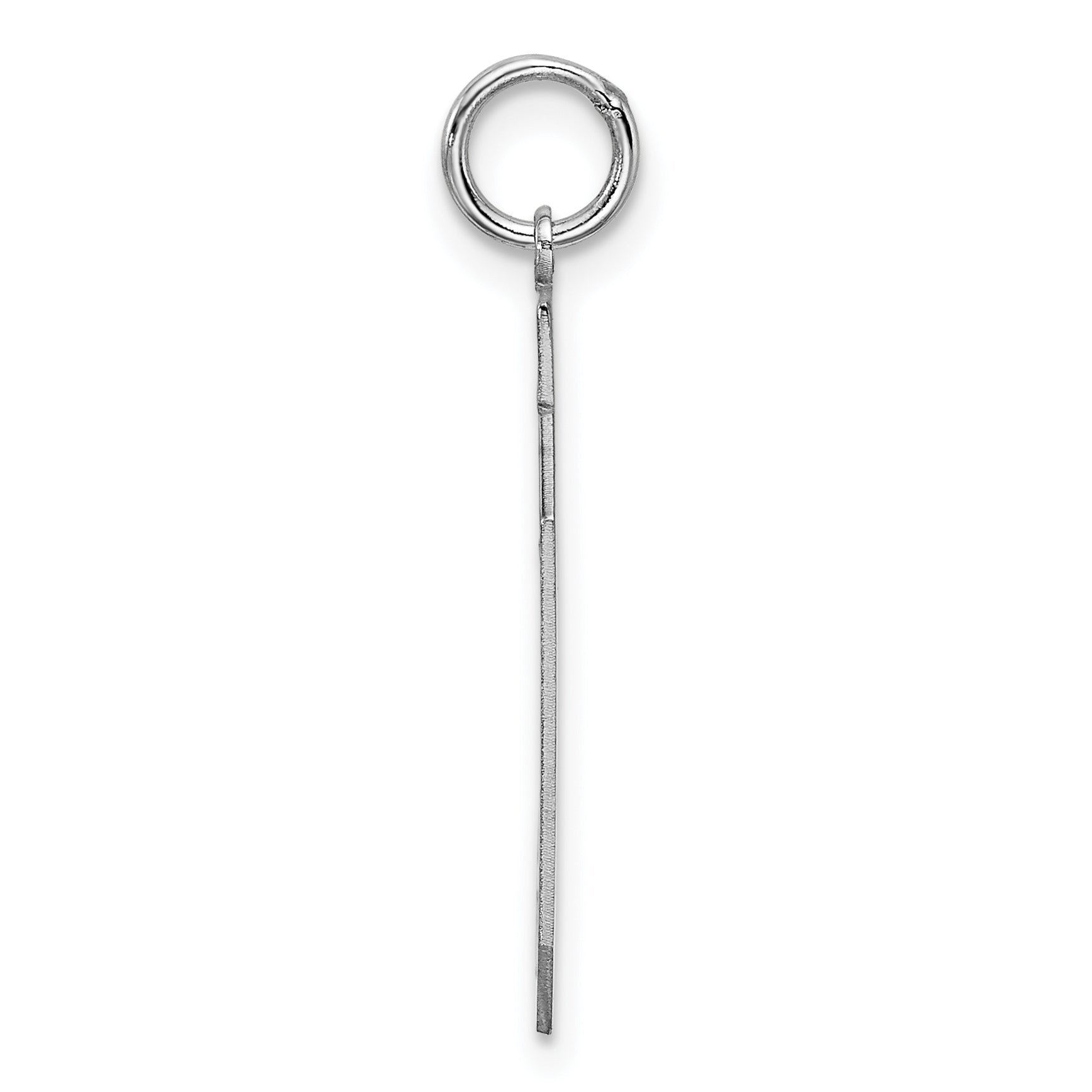 Sterling Silver Rhodium-plated Large Satin Number 70 Charm Secondary image