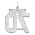 Sterling Silver Rhodium-plated Large Satin Number 70 Charm