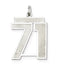 Sterling Silver/Rhodium-plated Satin Number 71 Charm