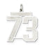 Sterling Silver/Rhodium-plated Satin Number 73 Charm