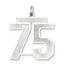 Sterling Silver/Rhodium-plated Satin Number 75 Charm