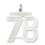 Sterling Silver/Rhodium-plated Satin Number 78 Charm